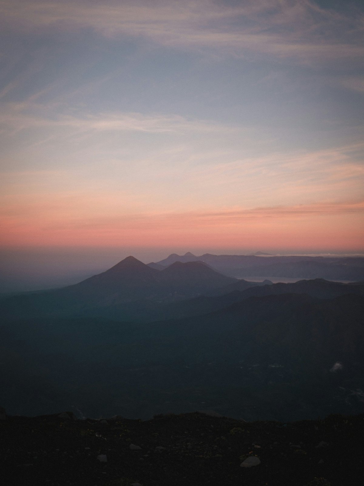 Sunrise lighting up a mountain range
